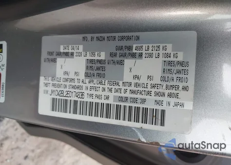 2014 Mazda Mazda5 Sport from USA, damaged, VIN JM1CW2BL2E0174836